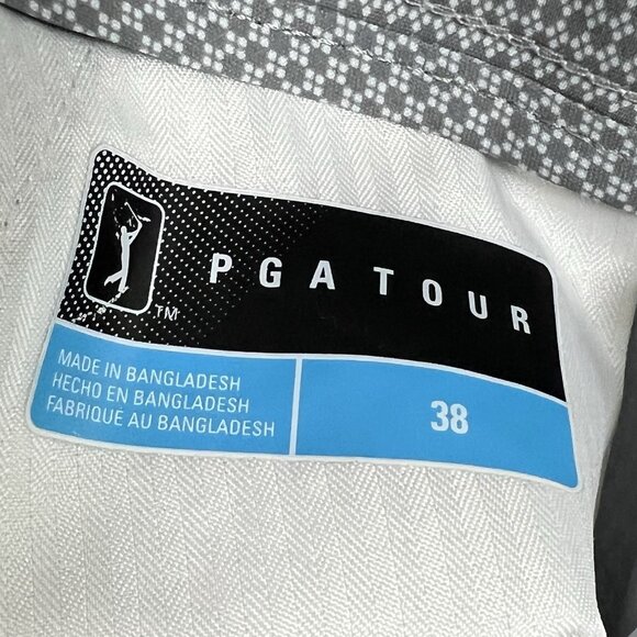 PGA Tour Mens Shorts Size 38 Gray Gingham Check Plaid Tradewinds - Picture 4 of 11